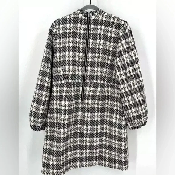 Ivy City Co Anne in Black White Plaid Tweed Mock Neck Sheath Dress Size XXL - Picture 5 of 6